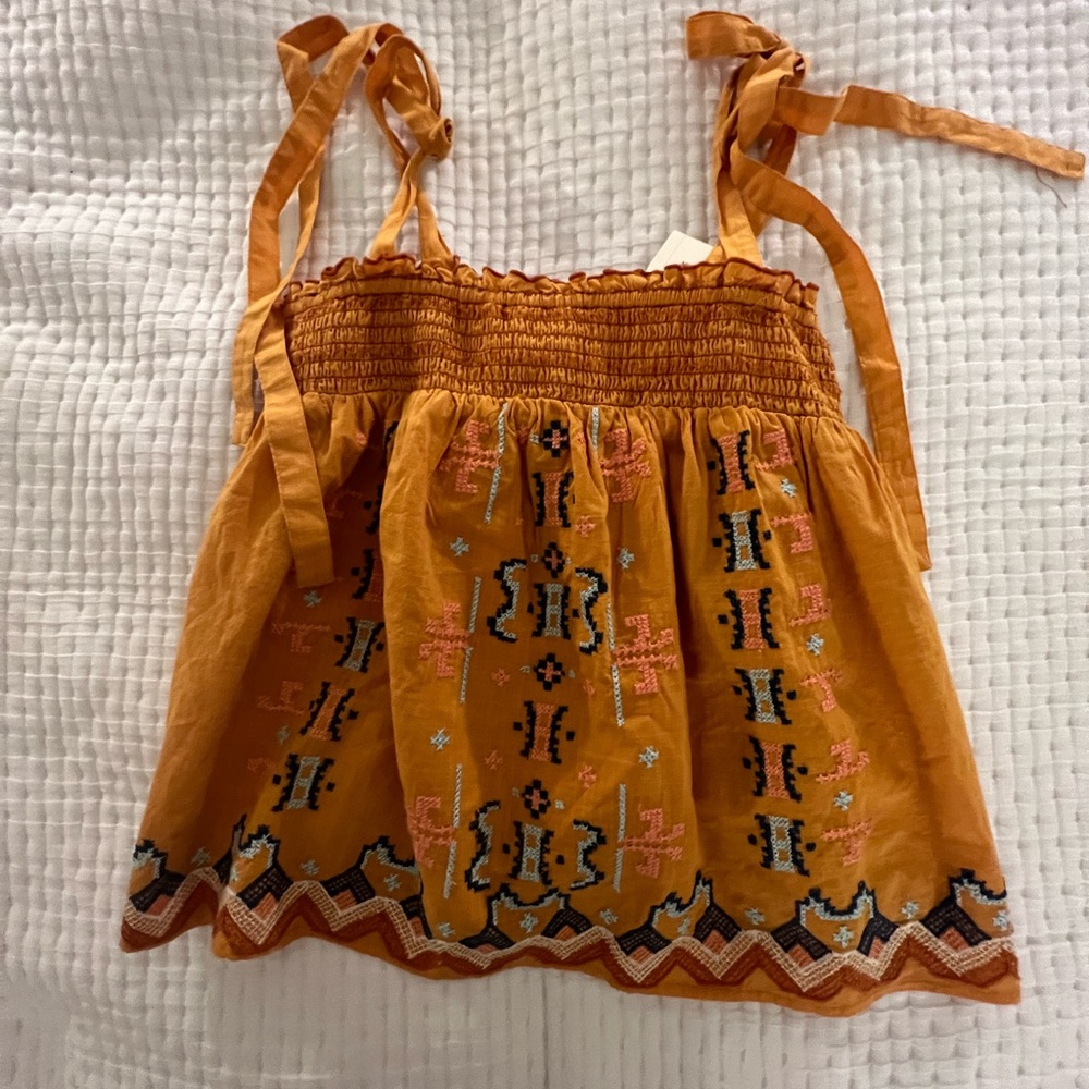 Anthropology Orange Tie Tank